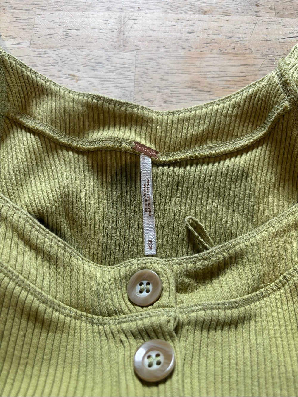 Free People Sage Ribbed Button-Front Tank - Picture 3 of 5